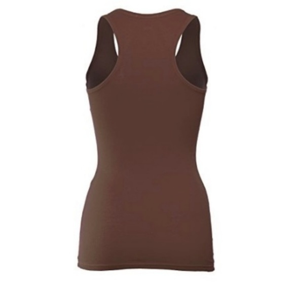 Brown Ribbed Racerback Tank - Picture 4 of 4